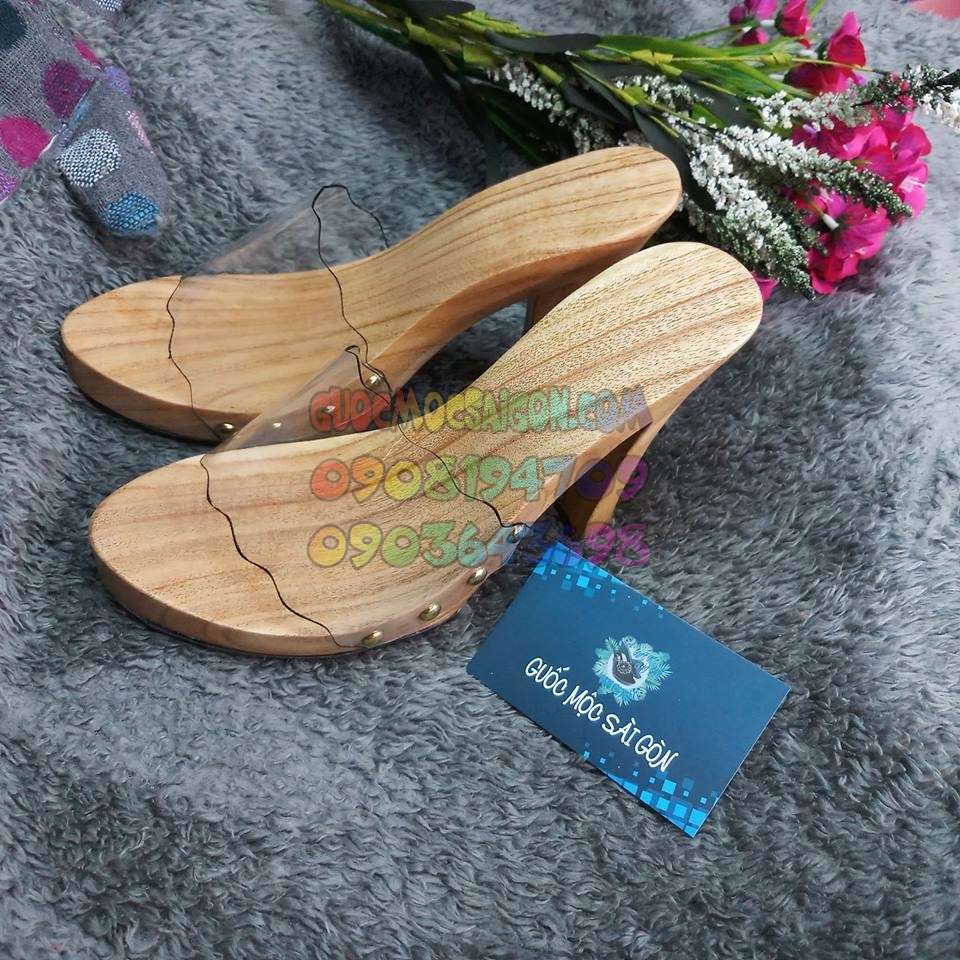 guốc cao gót gỗ thông cao cấp
